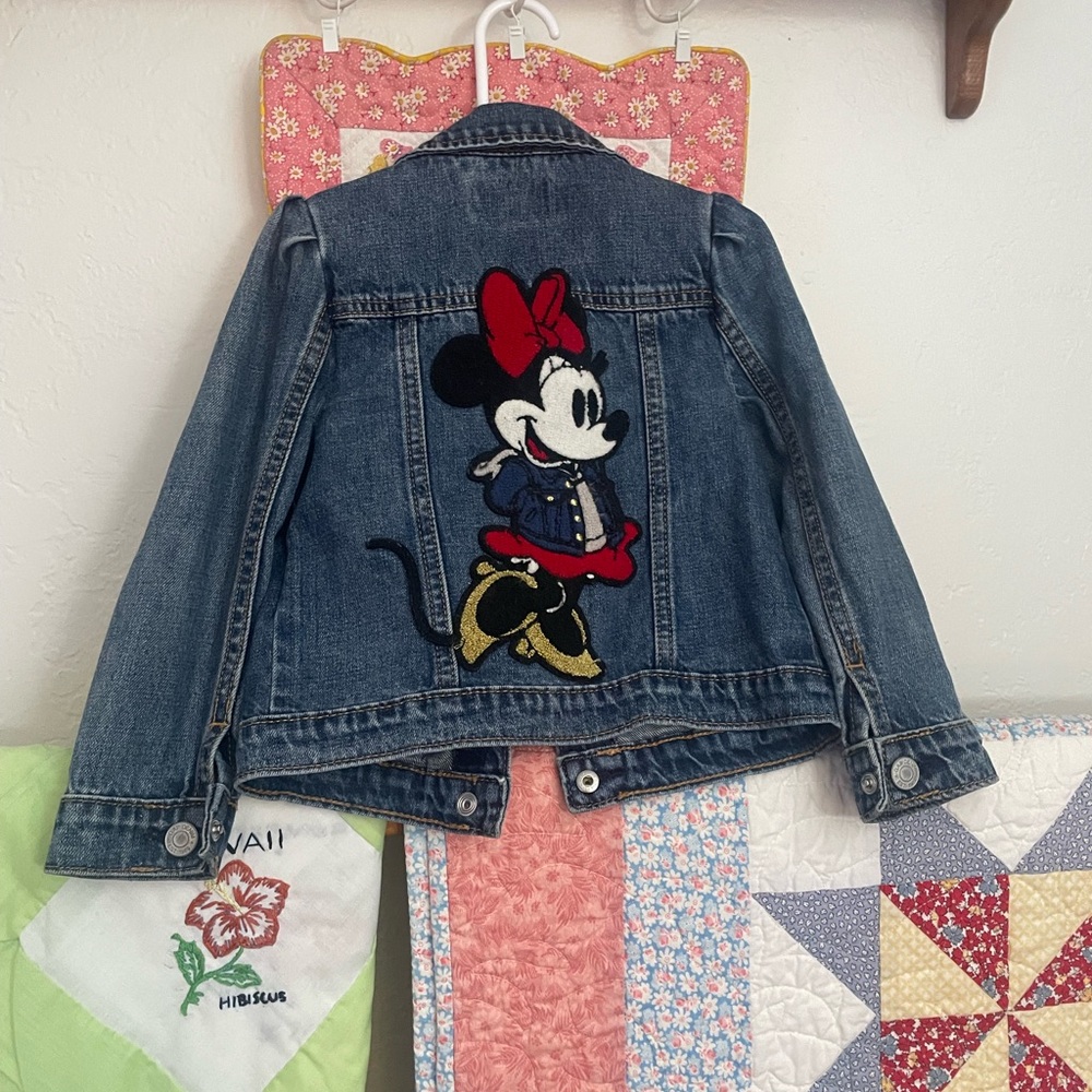 GAP Kids Blue Denim Jacket with Minnie Mouse